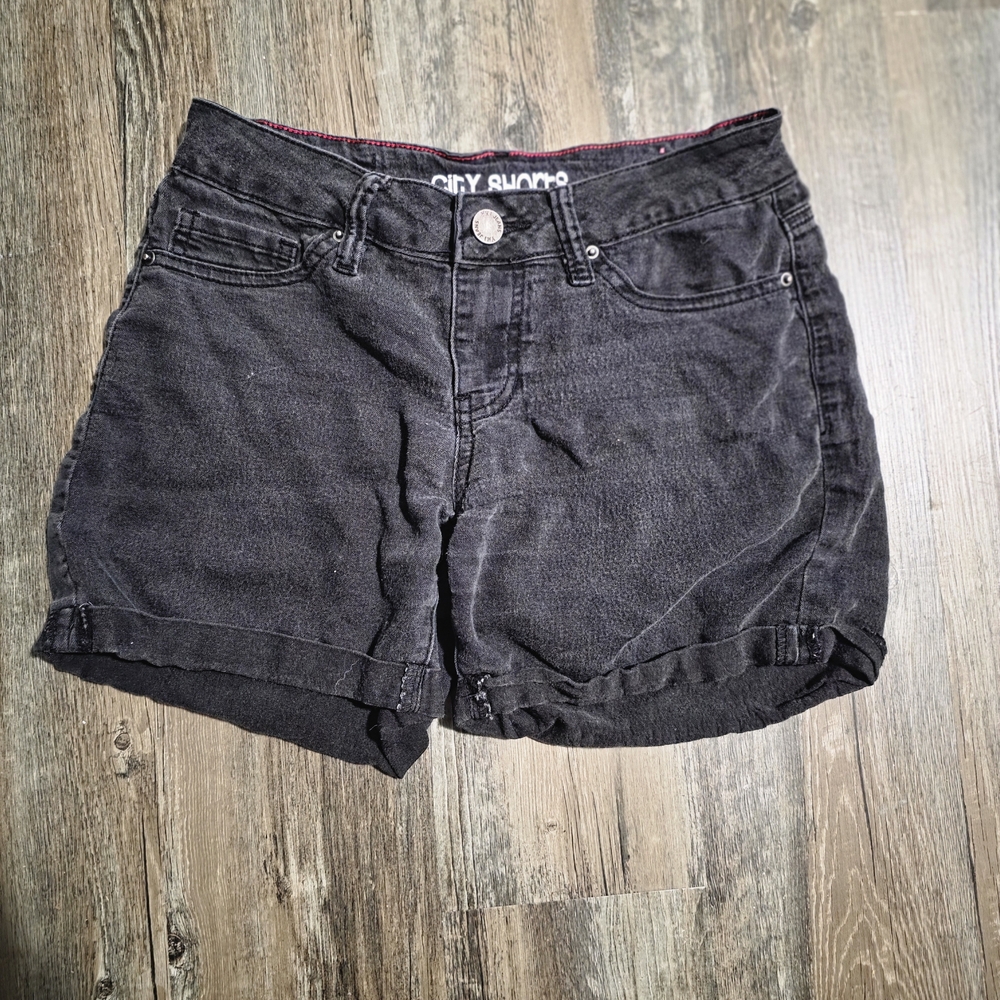 YMI Black Jean Shorts Relaxed Fit Cuffed Hem